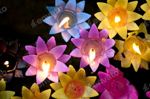 Preview: A beautiful pink lotus candle For worship
