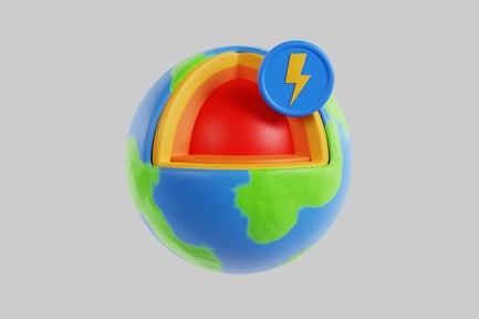 Preview: Earth's core section with flash