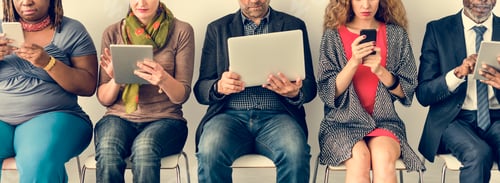 Preview: Diverse Group of People Community Togetherness Technology Sittin
