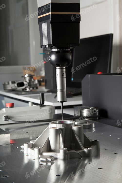 Preview: CMM measurement. Quality control measurement probe.