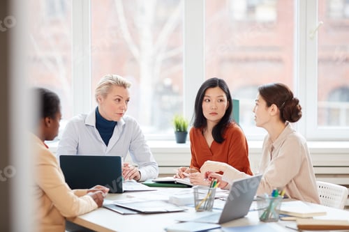 Preview: Multi-Ethnic Group of Women Meeting in Office