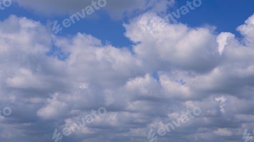 Preview: Cumulus clouds with blue sky on a sunny day of summer. Beautiful cloudscape