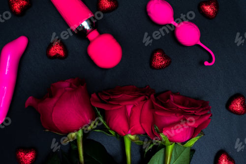 Preview: BDSM female adult toy set with roses. Set for Valentine's Day.