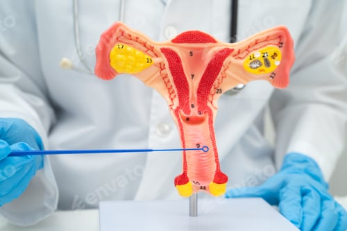 Preview: Doctor holding human uterus model for vaginal and cervix pap smear