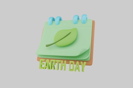 Preview: Earth day calendar with leaf