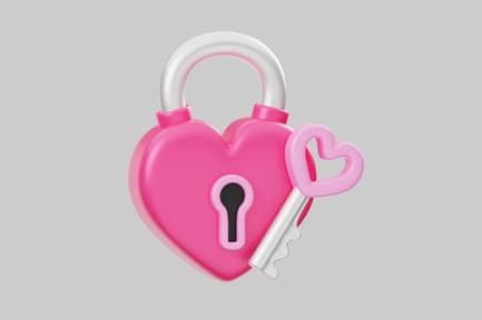 Preview: Heart padlock with heart key