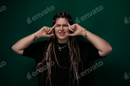 Preview: Woman With Dreadlocks Covering Her Eyes