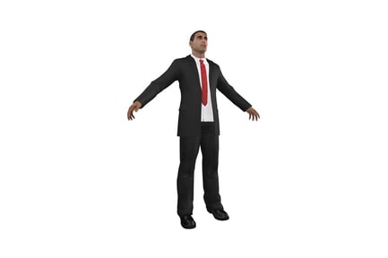 Preview: Man in suit with extended arms