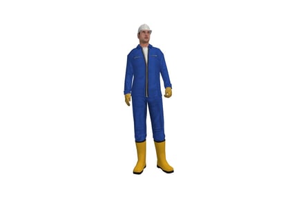Preview: Construction worker in coveralls and hard hat