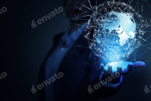 Preview: Global Connection Concept With Digital Planet In Hands