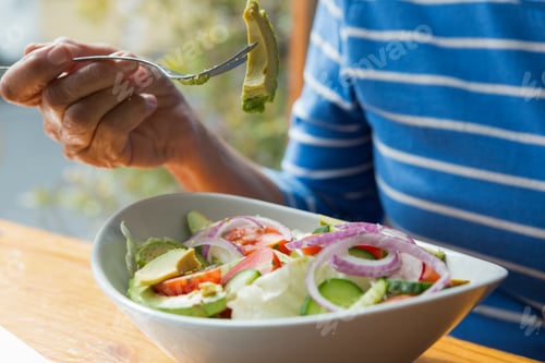 Preview: Senior woman having a salad