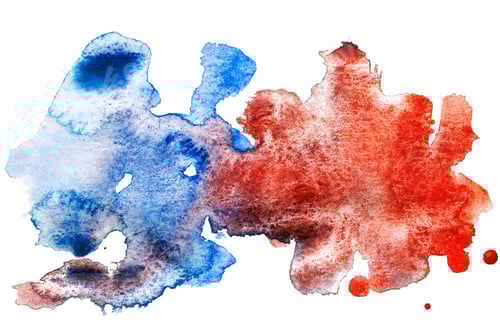 Preview: Abstract Watercolor Painting with Blue and Red