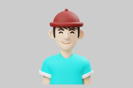 Preview: Smiling cartoon man with red hat