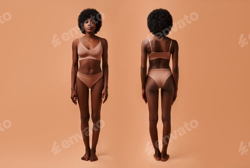 Preview: Multiethnic women on beige background