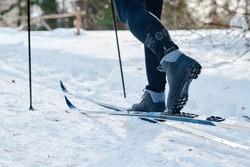 Preview: Legs Of Unrecognizable Person Skiing