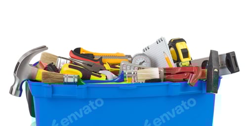 Preview: set of tools and instruments in toolbox