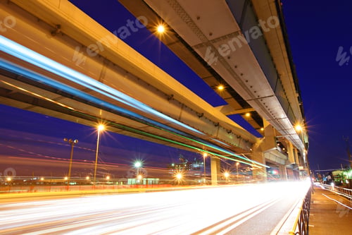 Preview: Elevated freeway with traffic trail