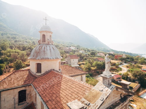 Preview: Red tiled roof of the Church of the Nativity of the Virgin. Prcanj