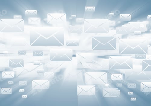 Preview: Background With Media Email Icons On Blue