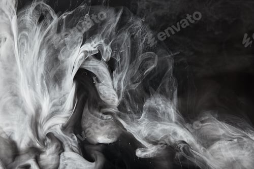 Preview: close up view of abstract flowing swirls of grey paint