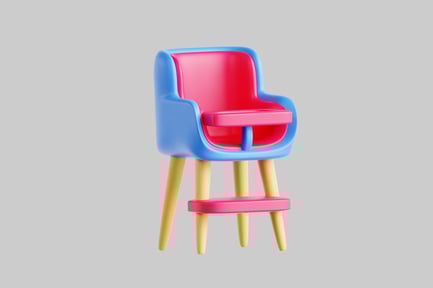 Preview: High-backed child's chair with armrests and adjustable cushion