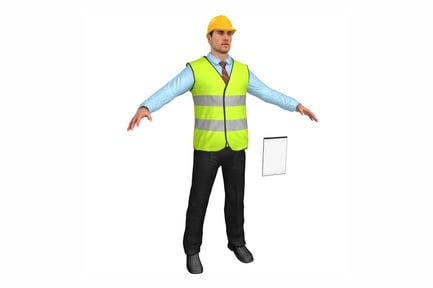 Preview: Construction Inspector with Hard Hat and Vest