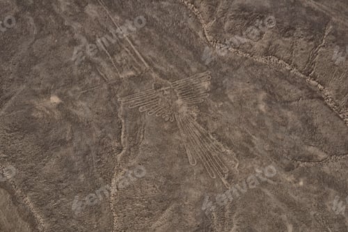 Preview: Aerial View of The Hummingbird Geoglyph at the Nazca Lines in Peru