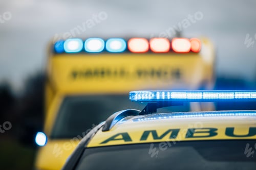 Preview: Ambulance car of emergency medical service on road
