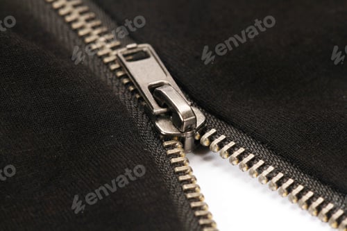 Preview: Closeup shot of a black shirt with zipper