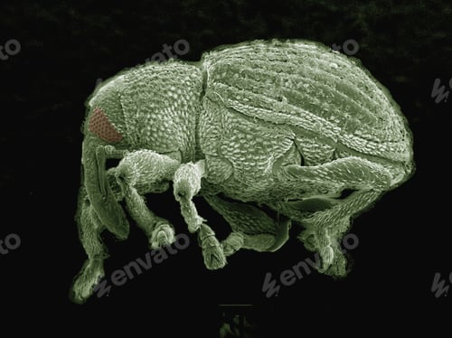 Preview: Coloured SEM of small weevil (Curculionidae)
