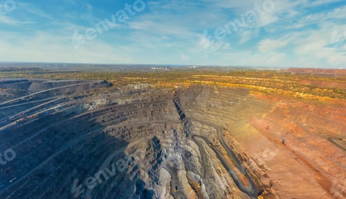 Preview: Aerial view of southern mining factory, mine quarry in Ukraine