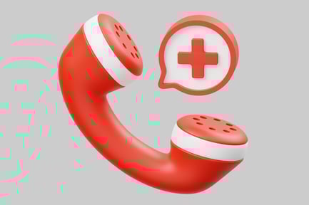 Preview: Telephone receiver with speech bubble.