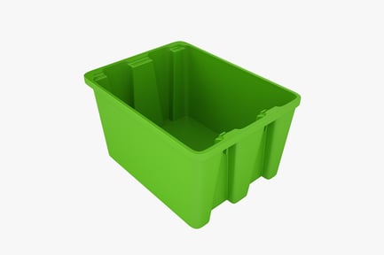 Preview: Bright Green Stackable Plastic Storage Bin