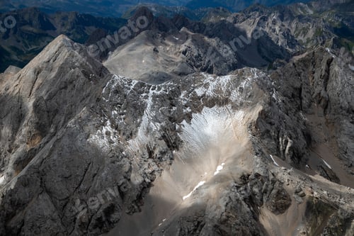 Preview: Panoramic view from the top of the Marmolada Glacier, Dolomites, South Tyrol, Italy.