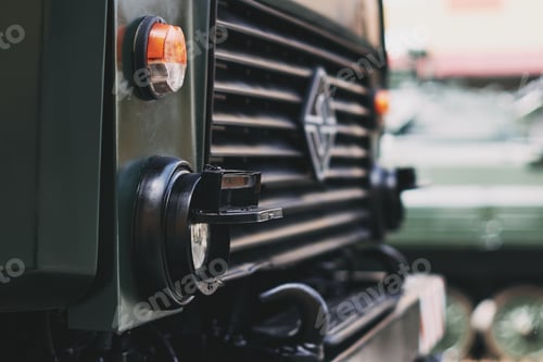 Preview: The headlight of the URAL military truck