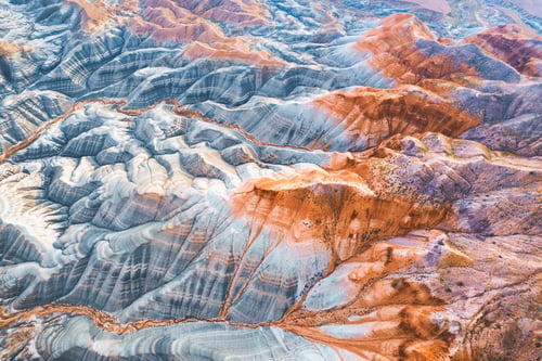 Preview: Colorful sand dunes of Ankara from aerial view.