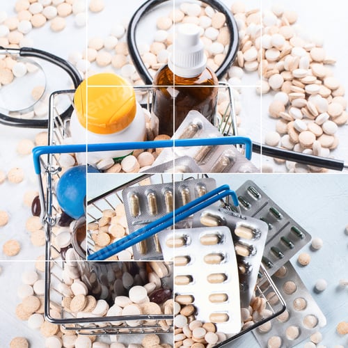 Preview: Collage Of Pharmaceutical Medicine Pills And Bottles