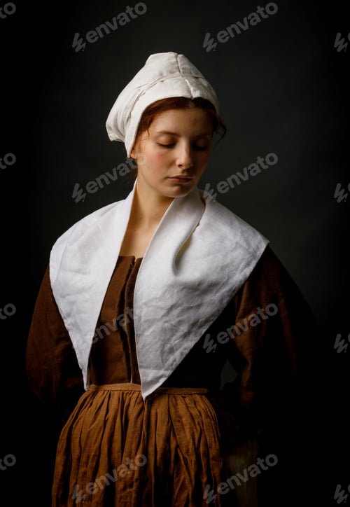 Preview: Medieval maid posing in studio