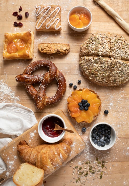 Preview: An Assortment of Delicious Food Items from a Bakery