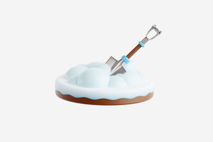 Preview: 3D Snow Shovel Stuck in Snow Base
