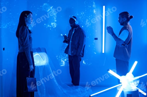 Preview: Exploring Interactive Art Installation in Blue Themed Room