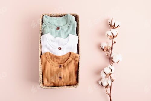 Preview: Gender neutral baby garment. Organic cotton clothes, newborn fashion