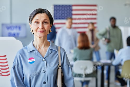 Preview: Elegant Woman in Voting Station