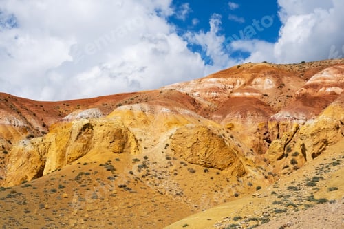 Preview: Colorful Hills in Altai Republic, Named Mars 1. Nature Environment Background.