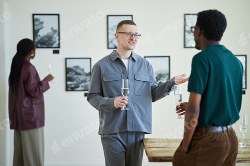 Preview: Having Conversation and Enjoying Art Gallery Exhibit