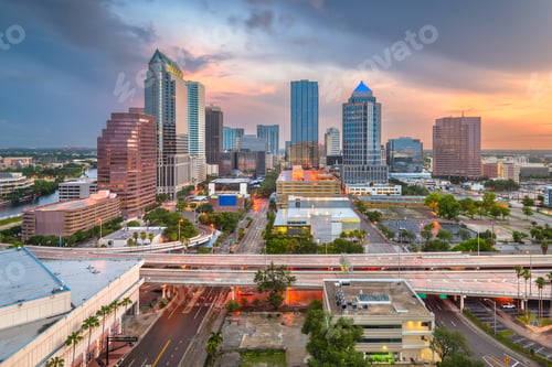 Preview: Tampa, Florida, USA aerial downtown skyline.