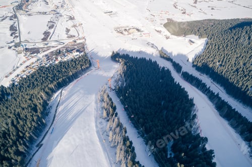 Preview: Ski pistes in alpine mountains