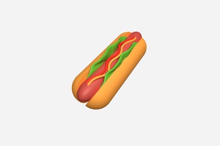 Aperçu: Illustration 3D de dessin animé Hot Dog