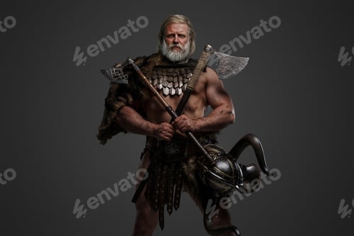 Preview: Grizzled elderly Viking warrior, displaying strength and wisdom