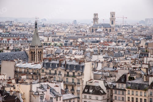 Preview: Paris, France - aerial city view with old architecture